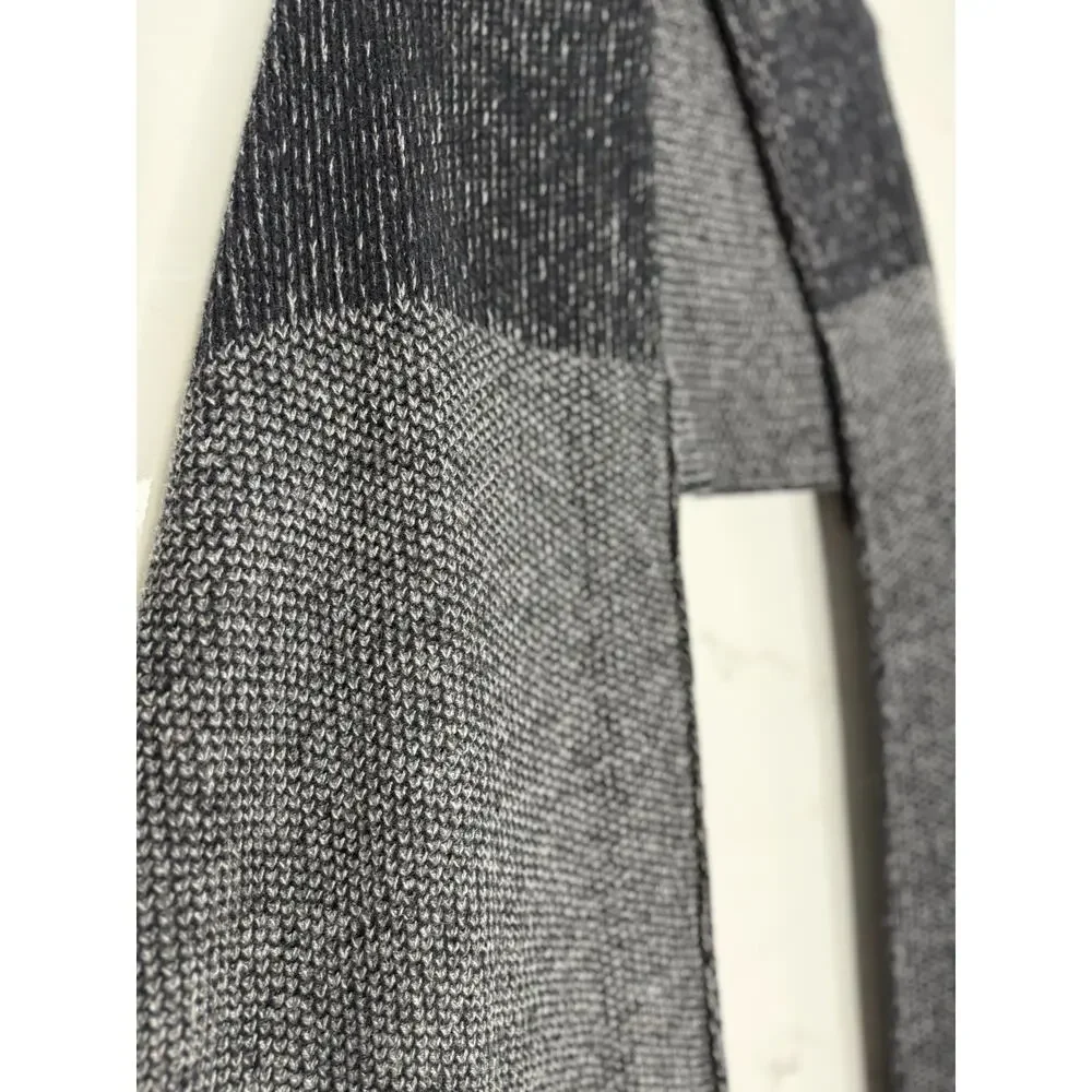 Armani EXCHANGE GREY Chunky Knit 60”x 17”Scarf Preppy Colorblock Cotton Wool